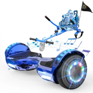 EVERCROSS TECH 6,5" Hoverboards mit Sitz, Self Balance Scooter mit Bluetooth & LED, Hover Board mit Hoverkart mit 4Ah Batterie für Kinder Jügen Erwachsen