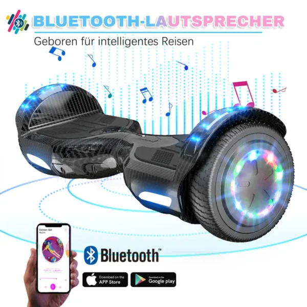 EVERCROSS TECH 6,5" Hoverboards mit Sitz, Self Balance Scooter mit Bluetooth & LED, Hover Board mit Hoverkart mit 4Ah Batterie für Kinder Jügen Erwachsen - Image 2